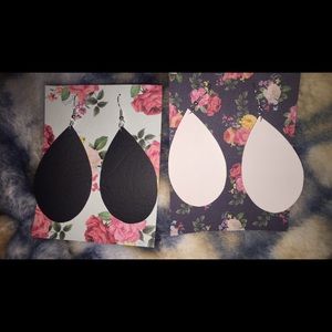Tear Drop Faux Leather earrings